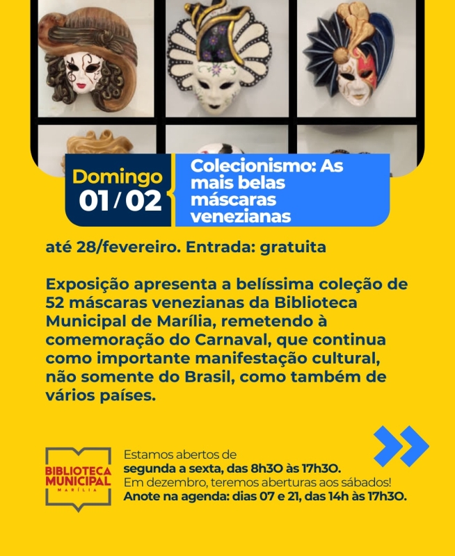 Evento exposicao-biblioteca-as-mais-belas-mascaras-venezianas